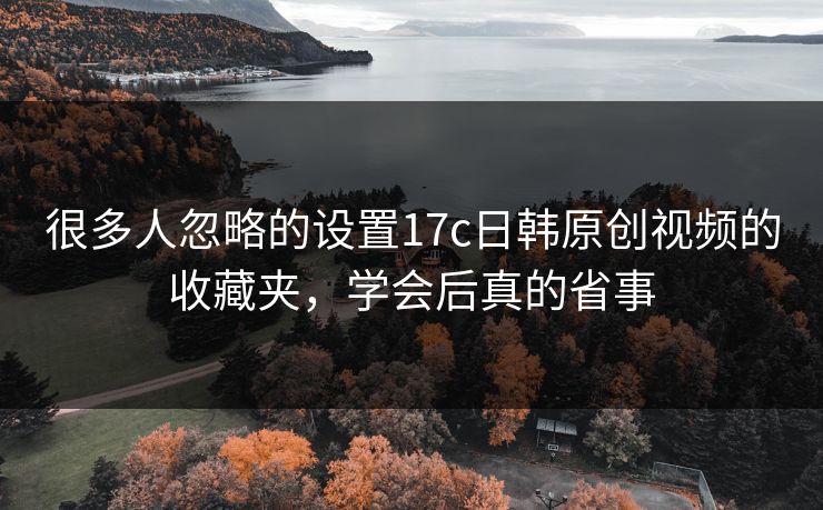 很多人忽略的设置17c日韩原创视频的收藏夹，学会后真的省事